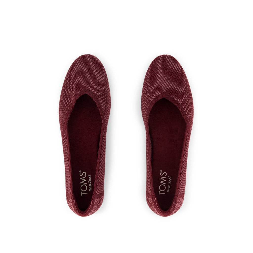 Gemma Flat - Burgundy Engineered Knit Top View