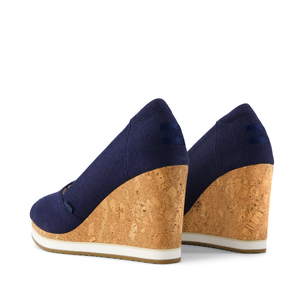 Essential Wedge - Navy Heritage Canvas Back View