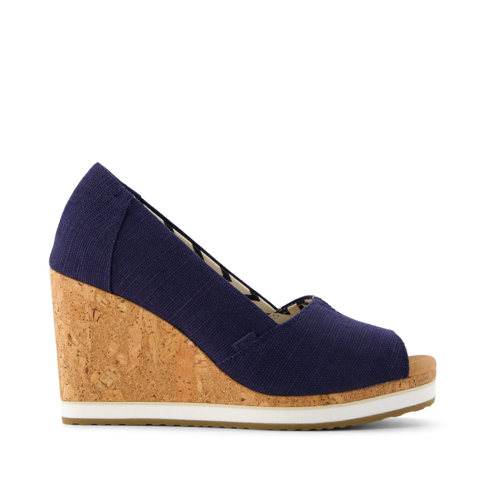 Essential Wedge - Navy Heritage Canvas Side View