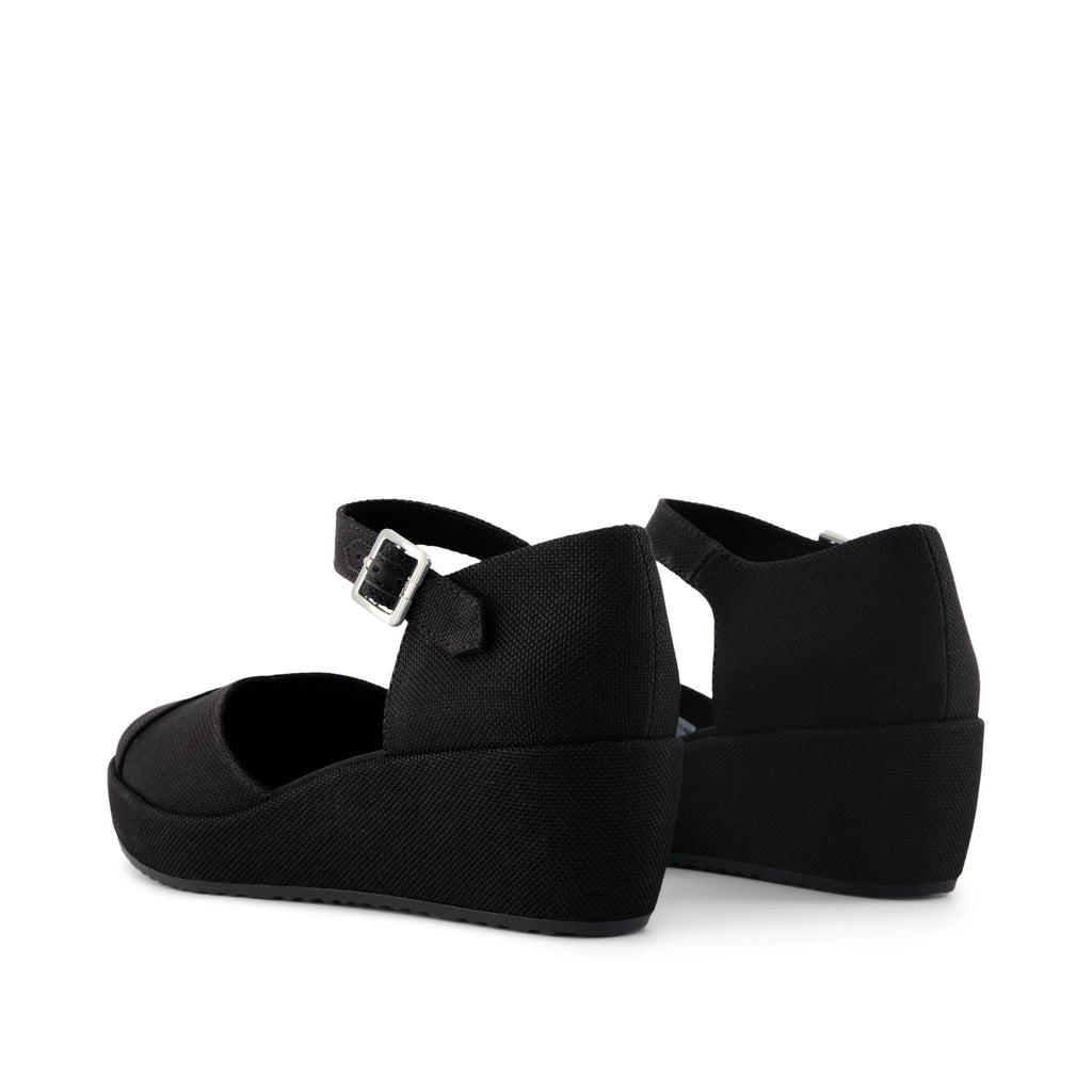 Gwyneth Wedge - Black Canvas Back View