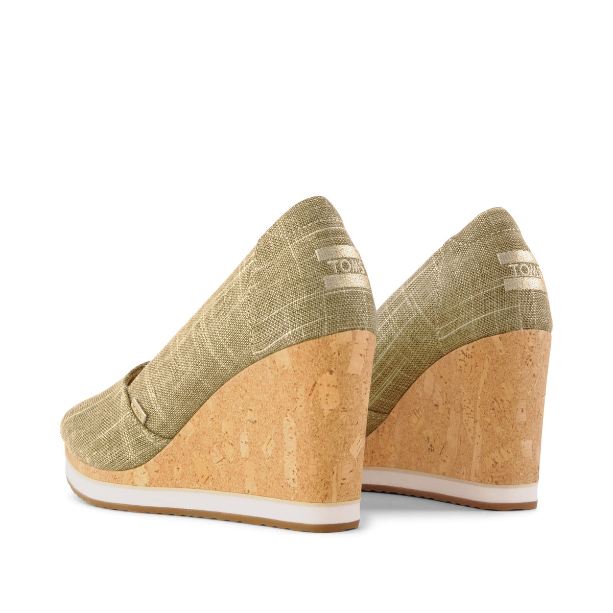 Essential Wedge - Gold Shimmer Crosshatch Back View