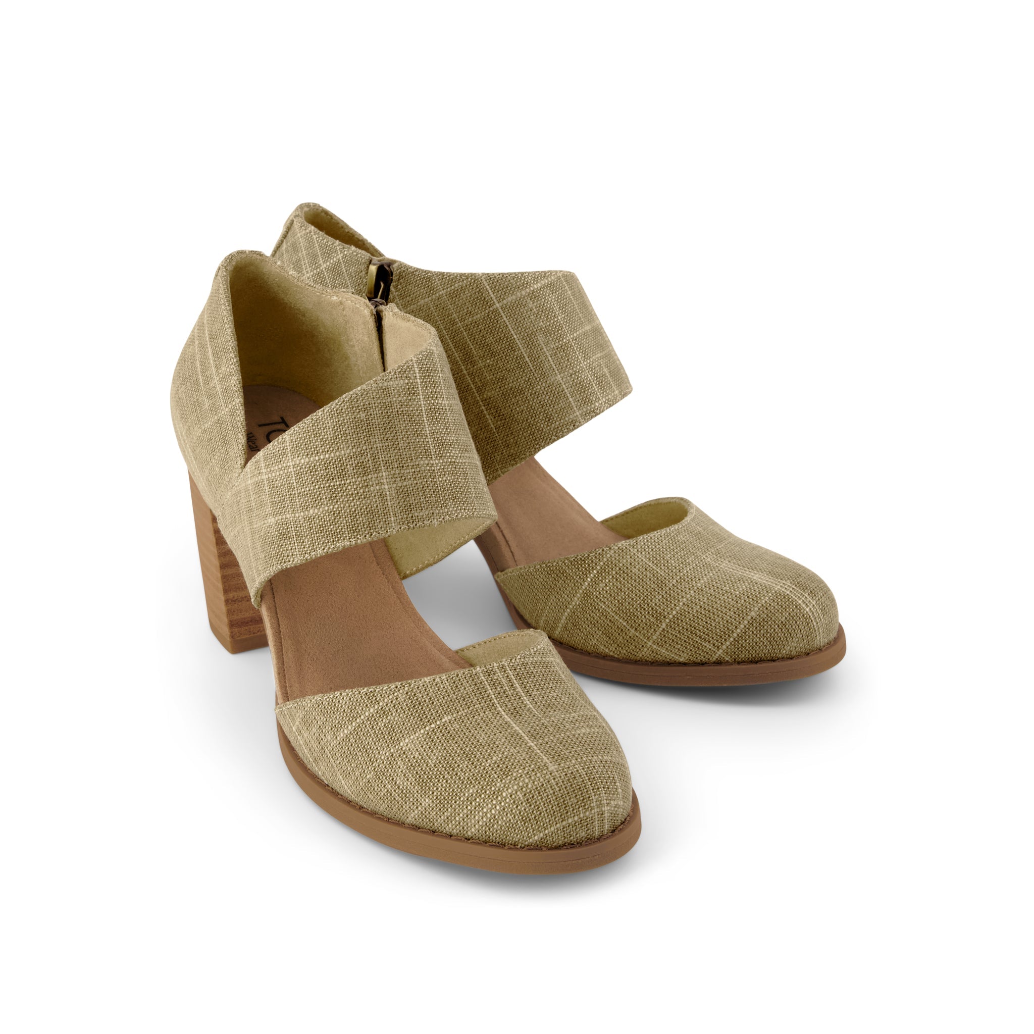 Milan Nova Heel - Gold Shimmer Crosshatch Front View