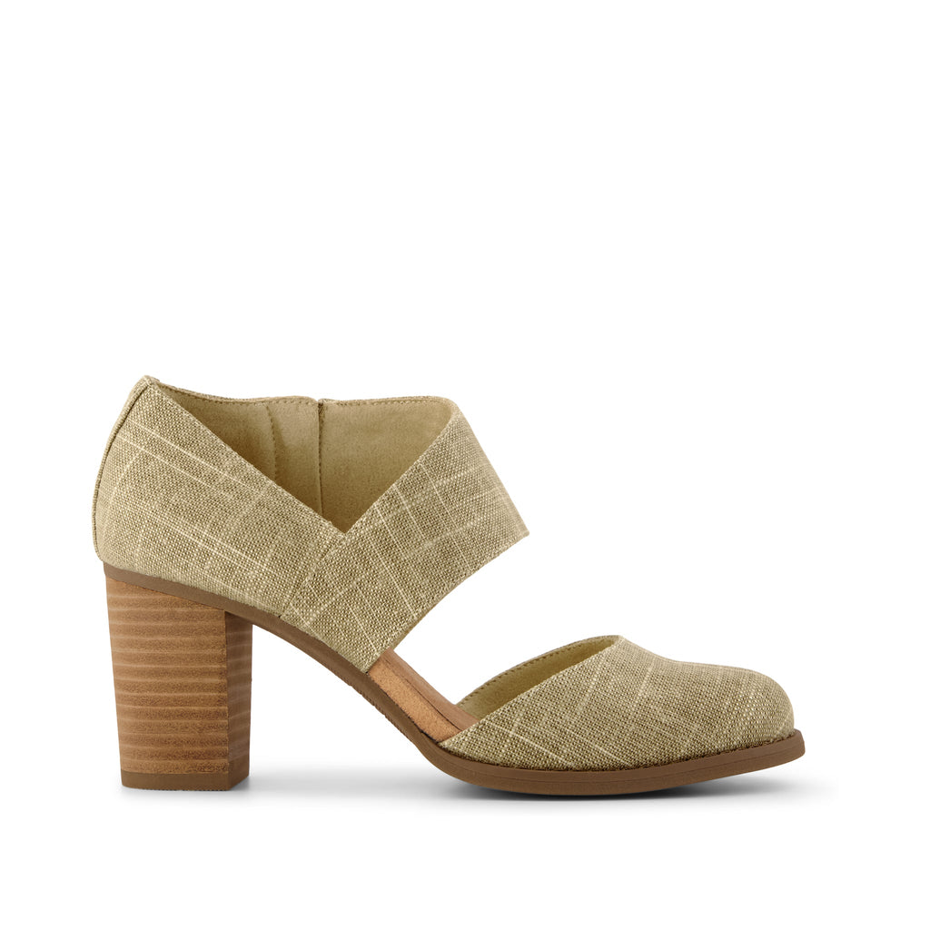 Milan Nova Heel - Gold Shimmer Crosshatch Side View
