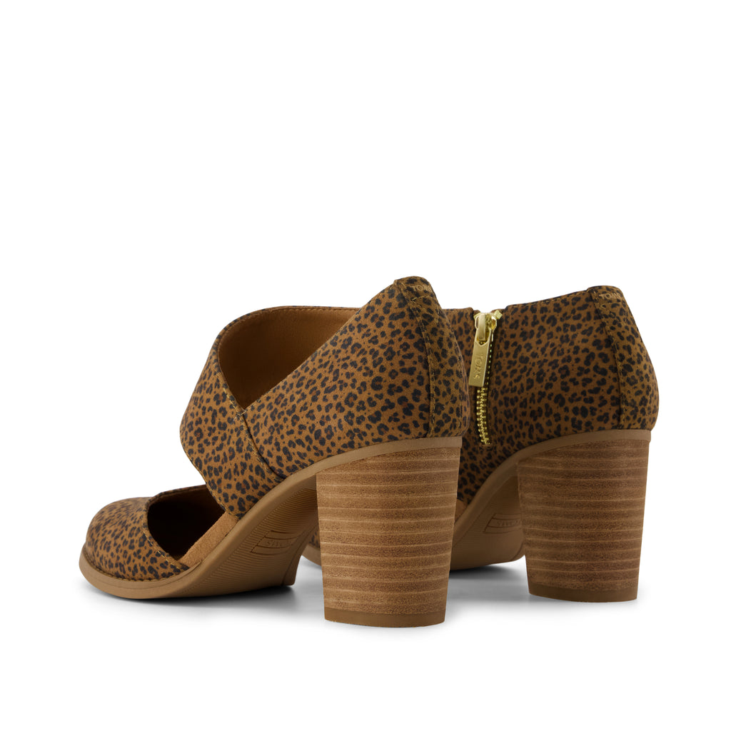 Milan Nova Heel - Toffee Leopard Print Back View