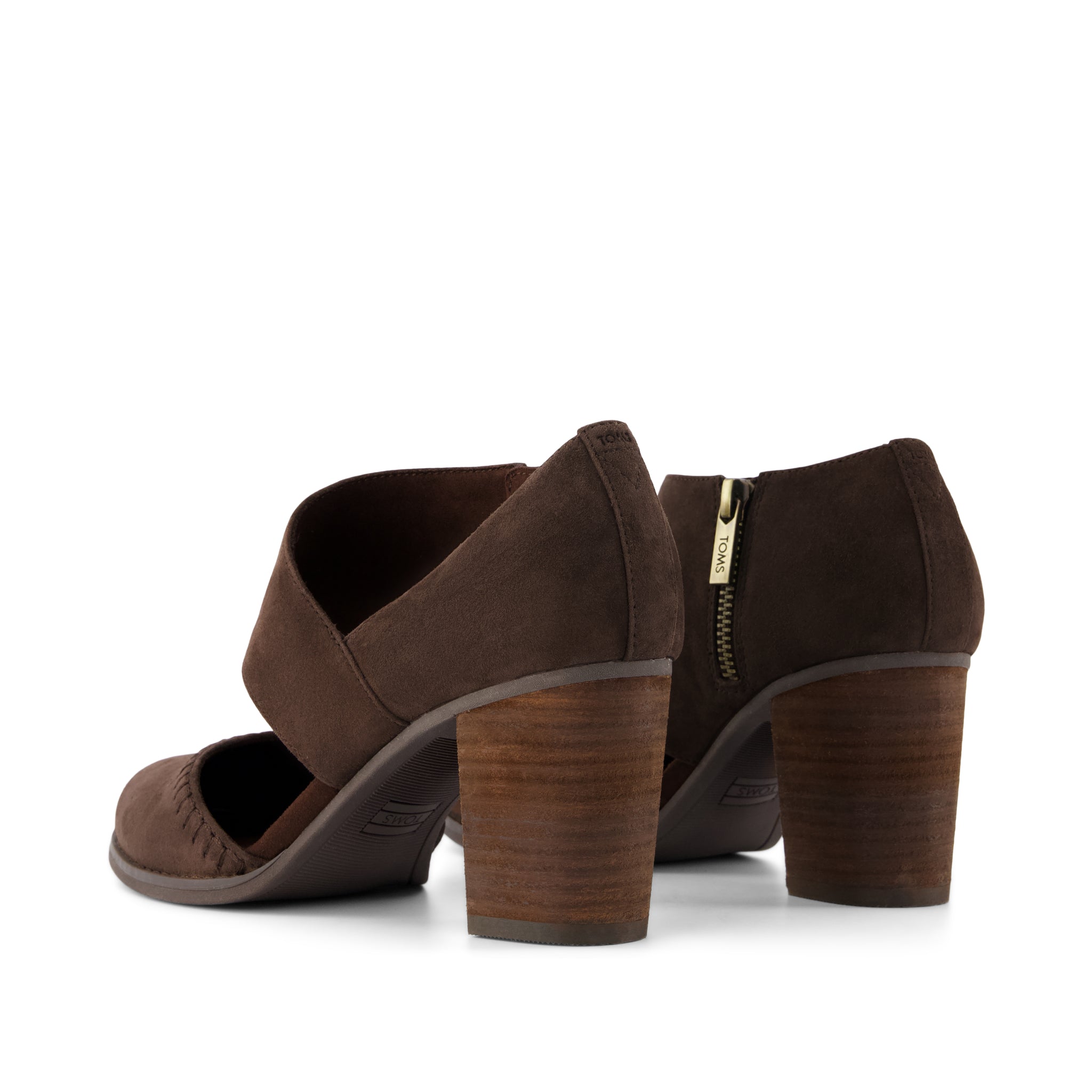 Milan Nova Heel - Chocolate Brown Kid Suede Back View