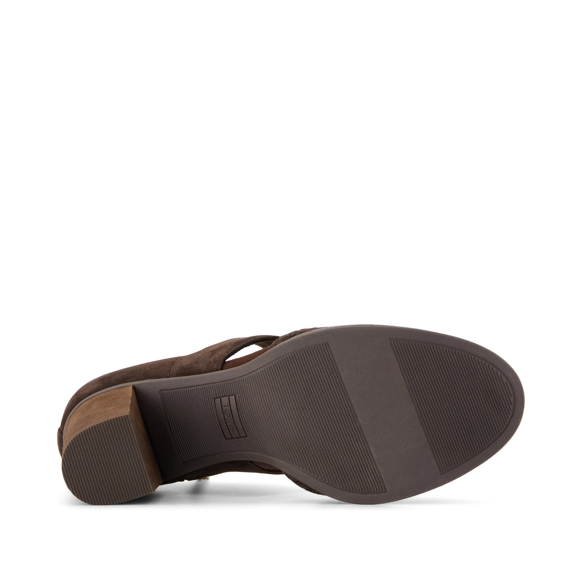 Milan Nova Heel - Chocolate Brown Kid Suede Bottom Sole View