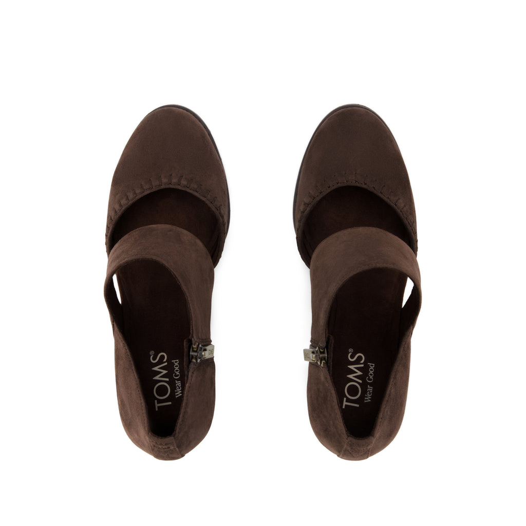 Milan Nova Heel - Chocolate Brown Kid Suede Top View