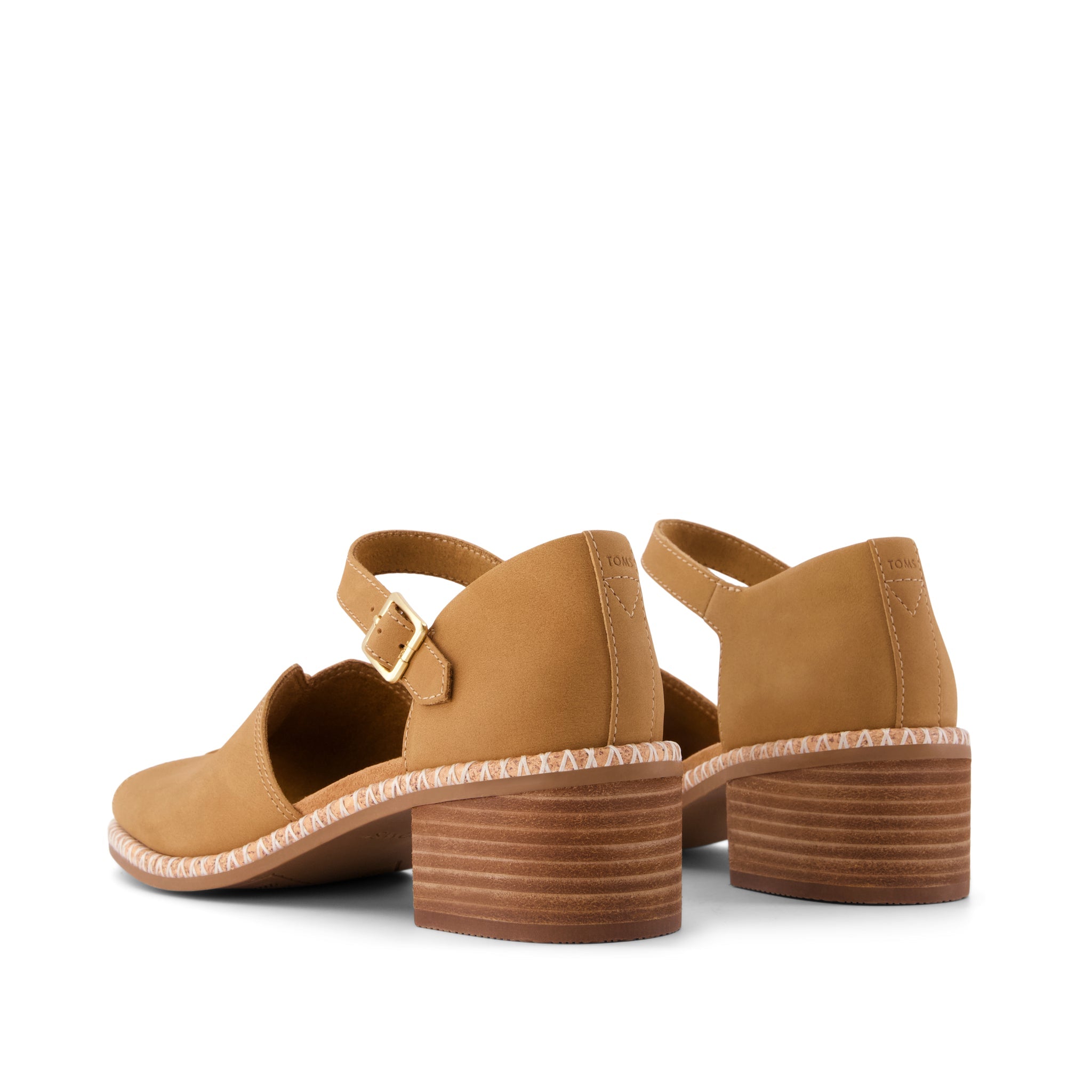 Ines Heel - Toffee Nubuck Leather Back View