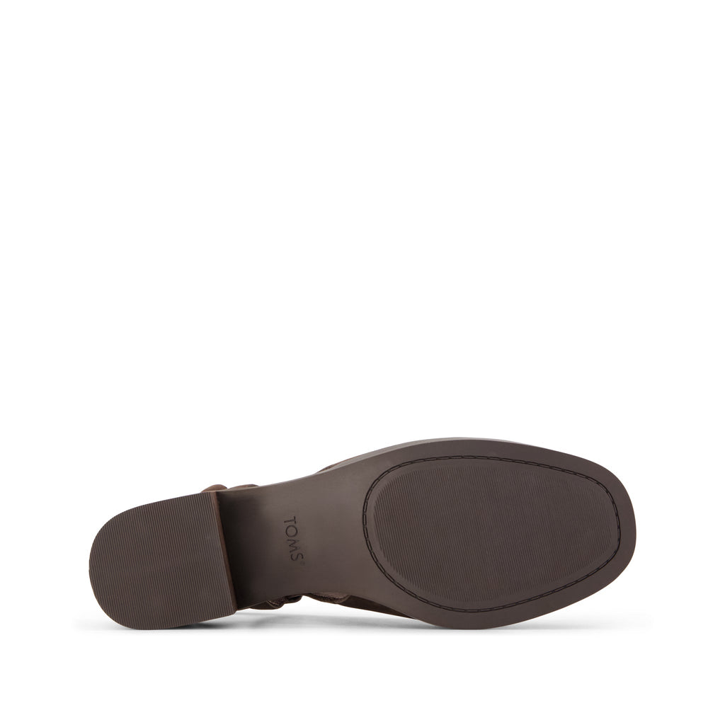 Jaclyn Slingback Heel - Chocolate Brown Nubuck Leather Bottom Sole View