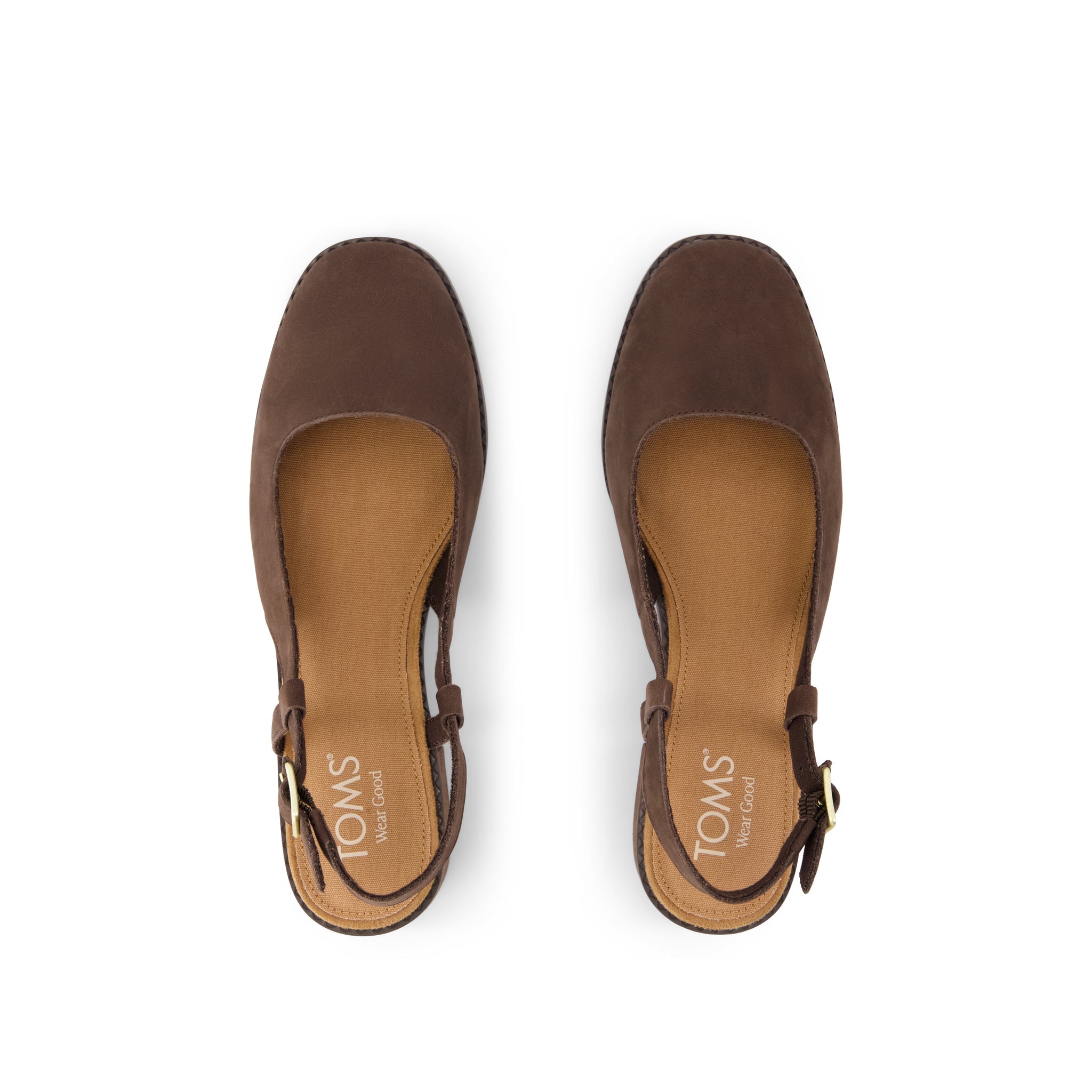 Jaclyn Slingback Heel - Chocolate Brown Nubuck Leather Top View