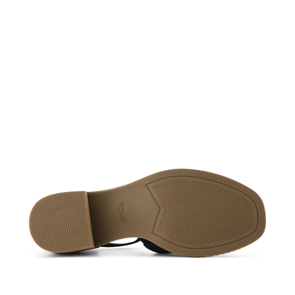 Ines Heel - Black Nubuck Leather Bottom Sole View