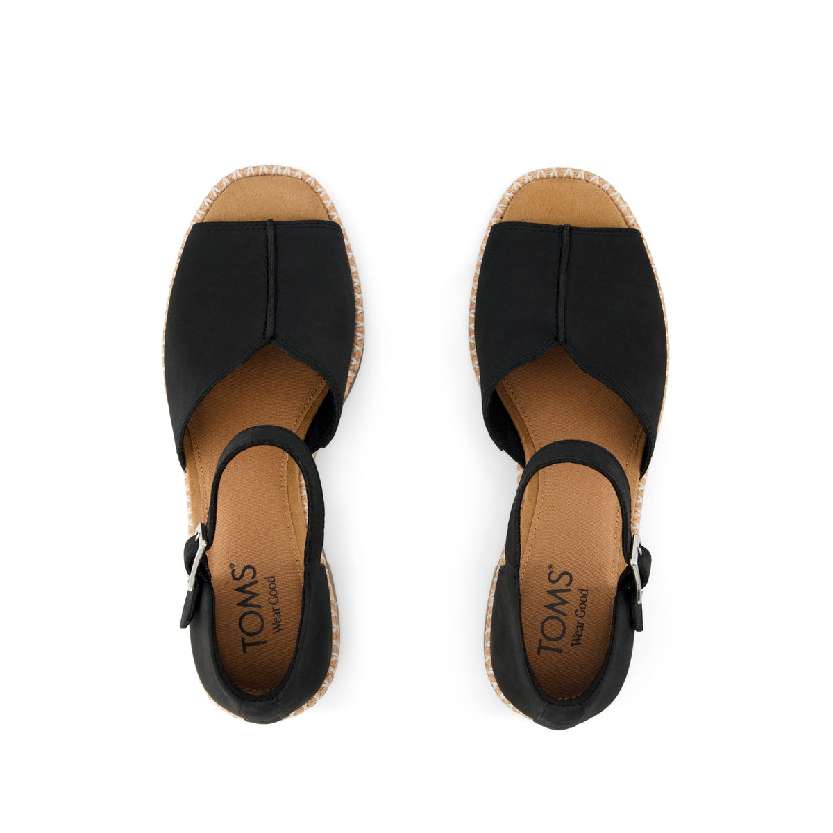 Ines Heel - Black Nubuck Leather Top View