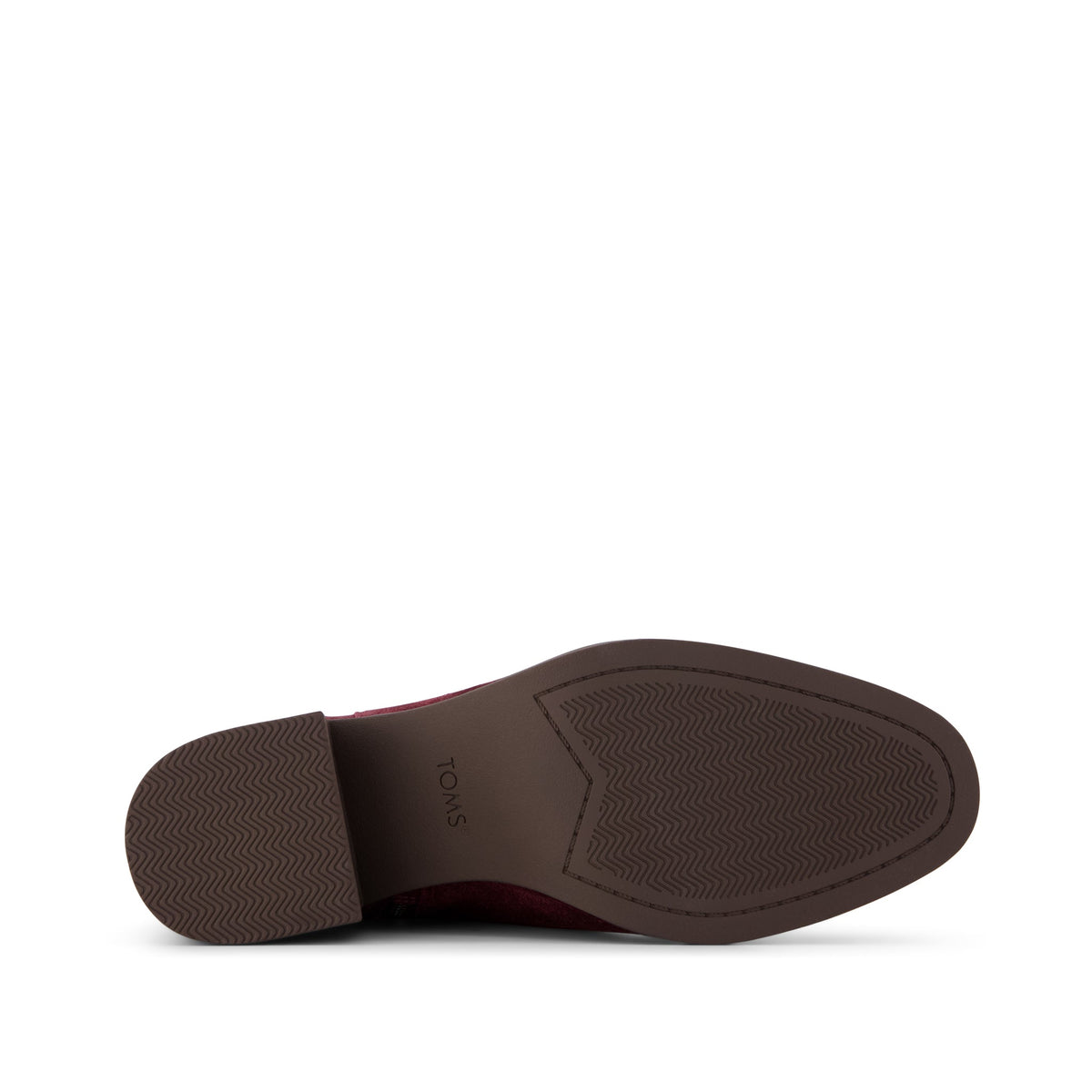 Delilah Buckle Ankle Boot - Dark Burgundy Suede Bottom Sole View