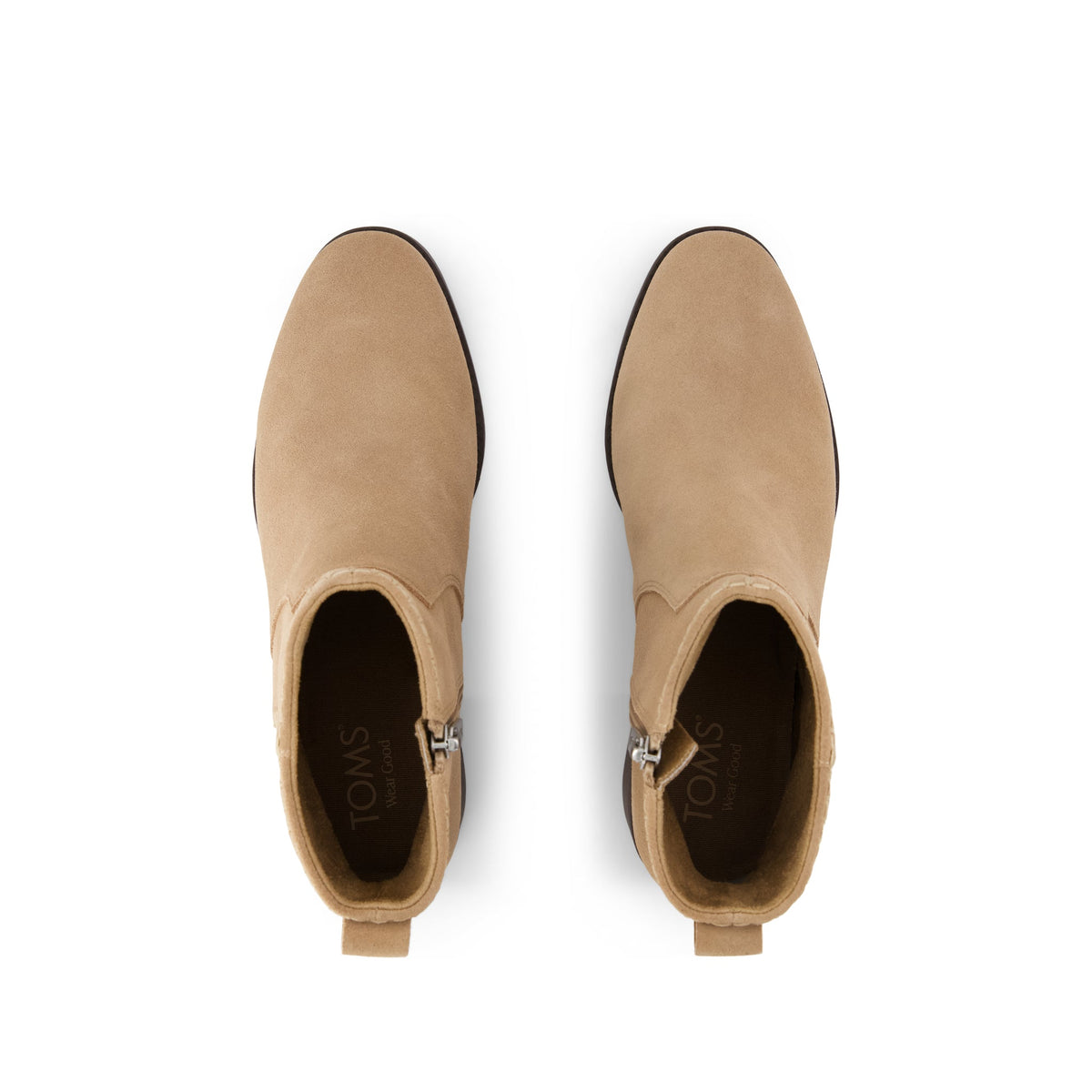 Delilah Heeled Boot - Water Repellent Taupe Suede Top View