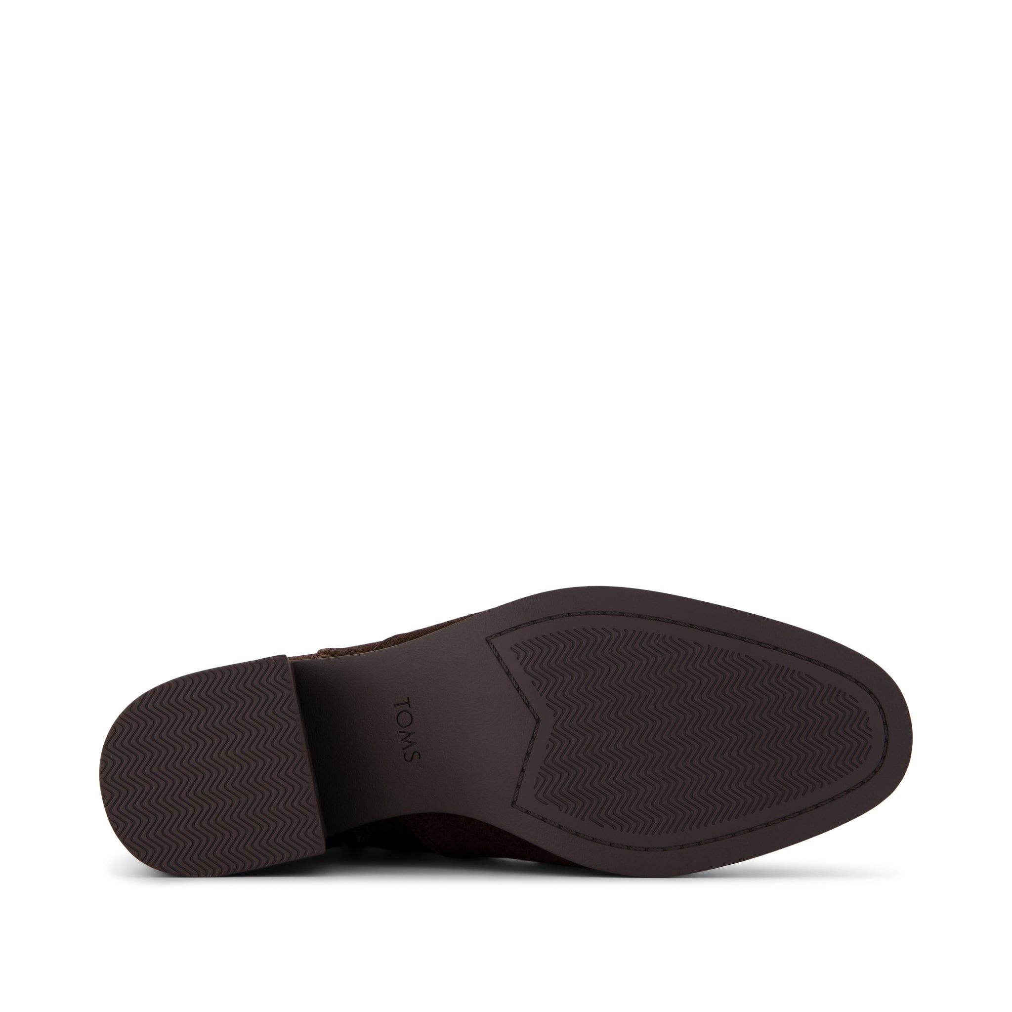 Delilah Heeled Boot - Water Repellent Chocolate Brown Suede Bottom Sole View