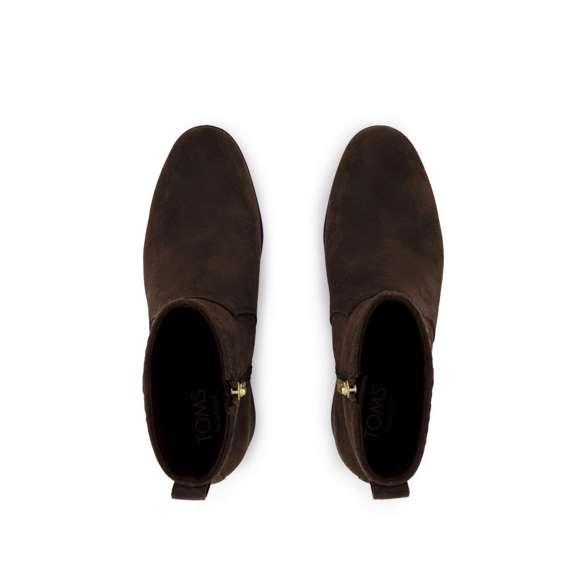Delilah Heeled Boot - Water Repellent Chocolate Brown Suede Top View