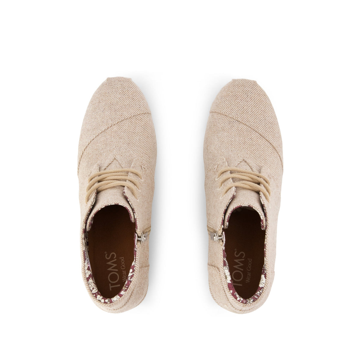 Desert Wedge Ankle Bootie - Natural Shimmer Twill Top View