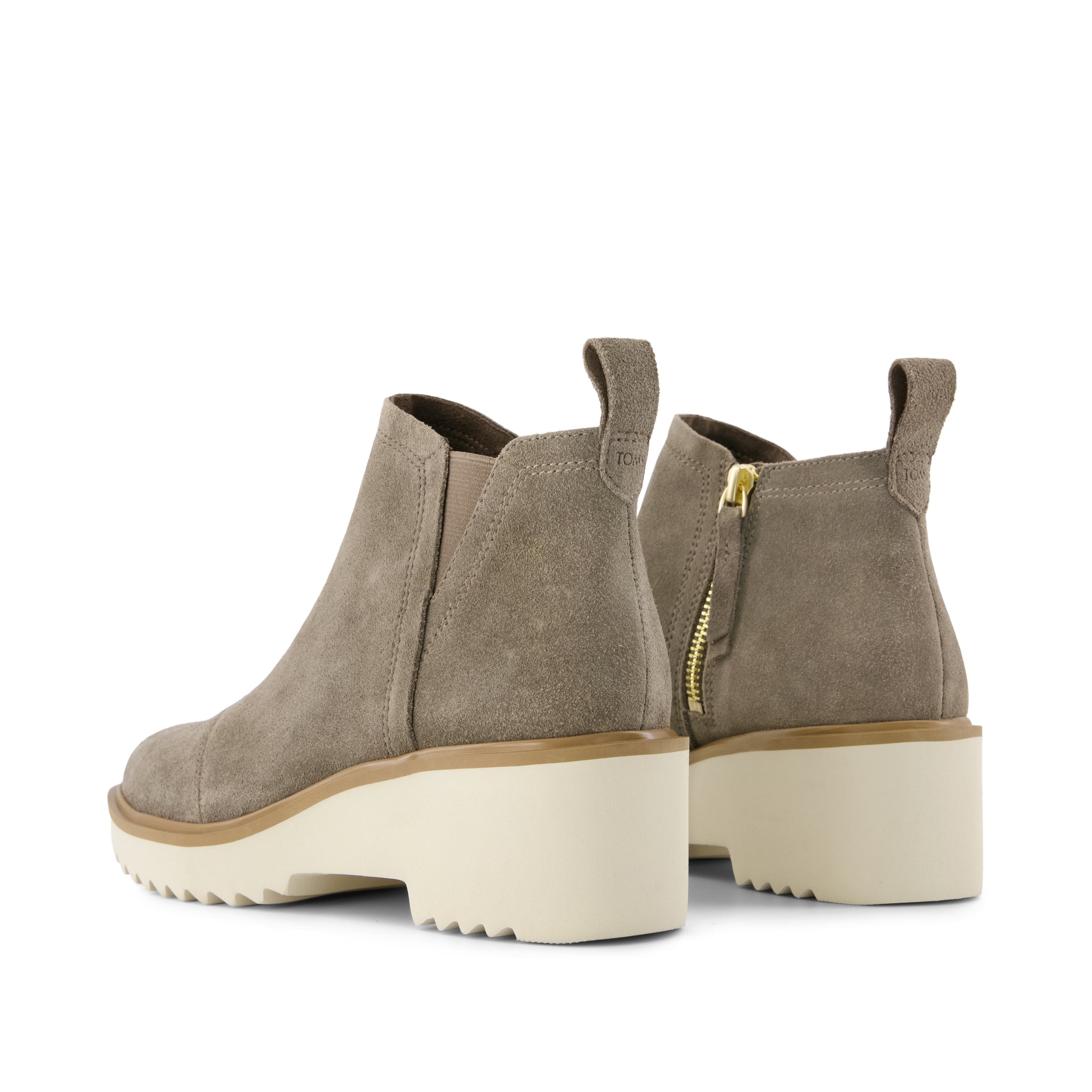 Maude Wedge Boot - Canteen Suede Back View
