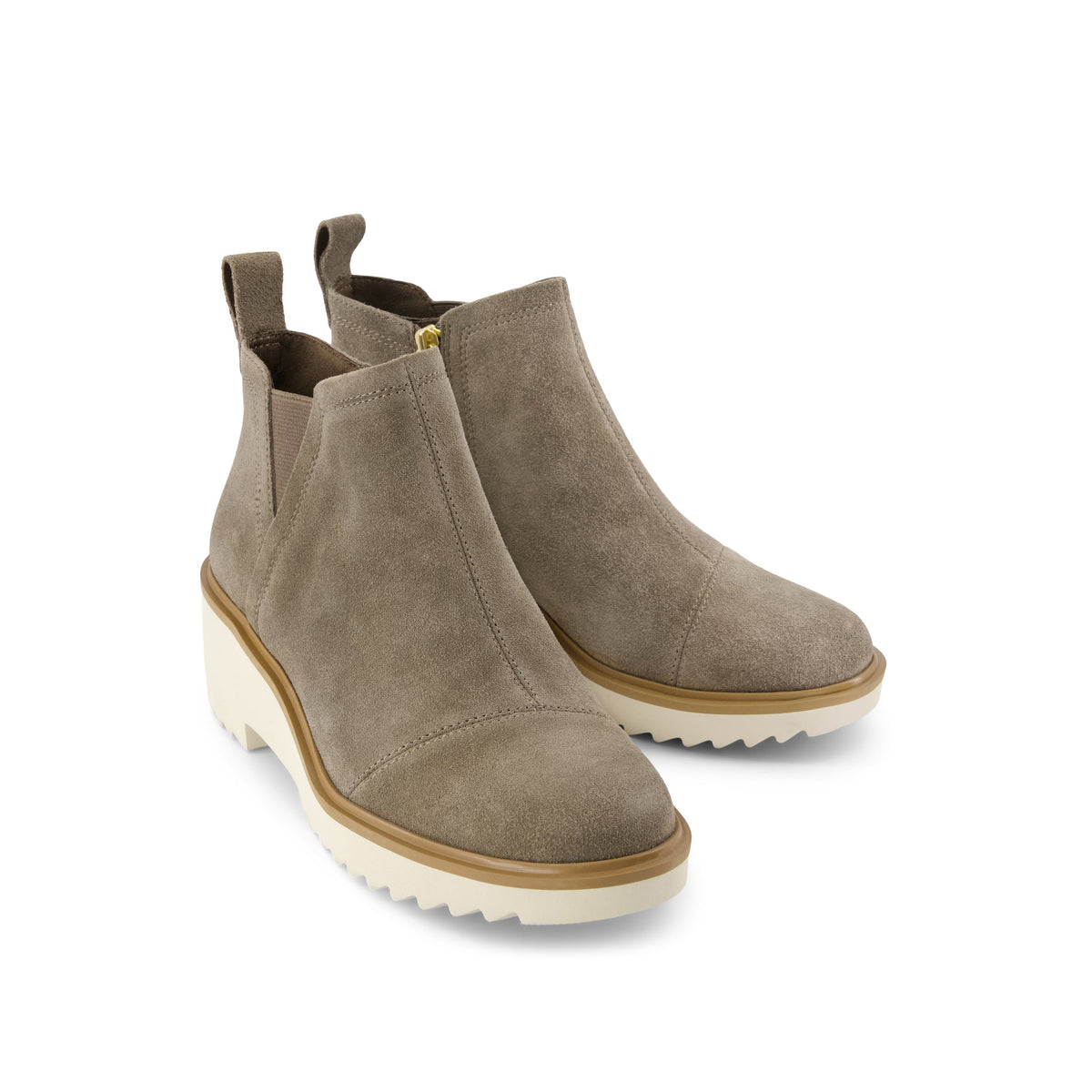 Maude Wedge Boot - Canteen Suede Front View