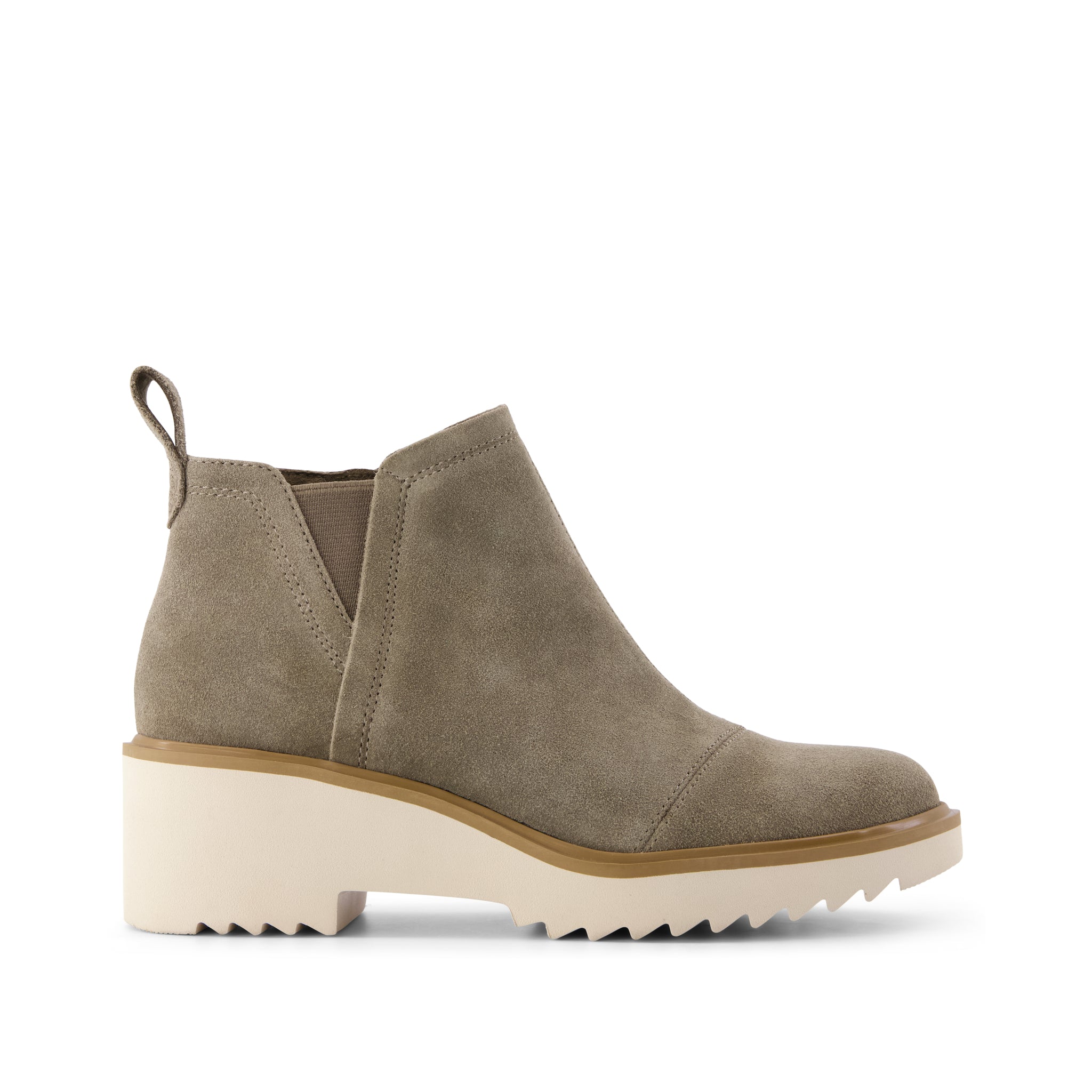 Maude Wedge Boot - Canteen Suede Side View