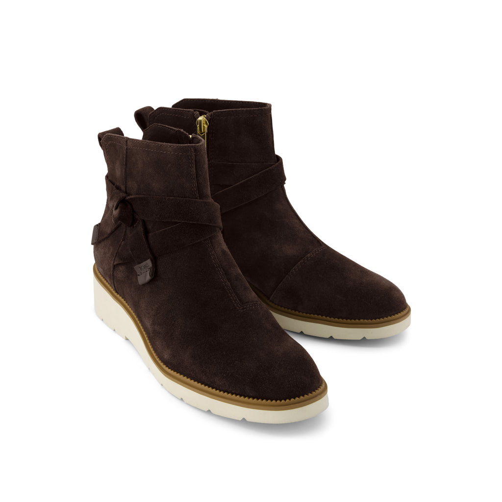 Marlow Boot - Water Repellent Chocolate Brown Suede Front View