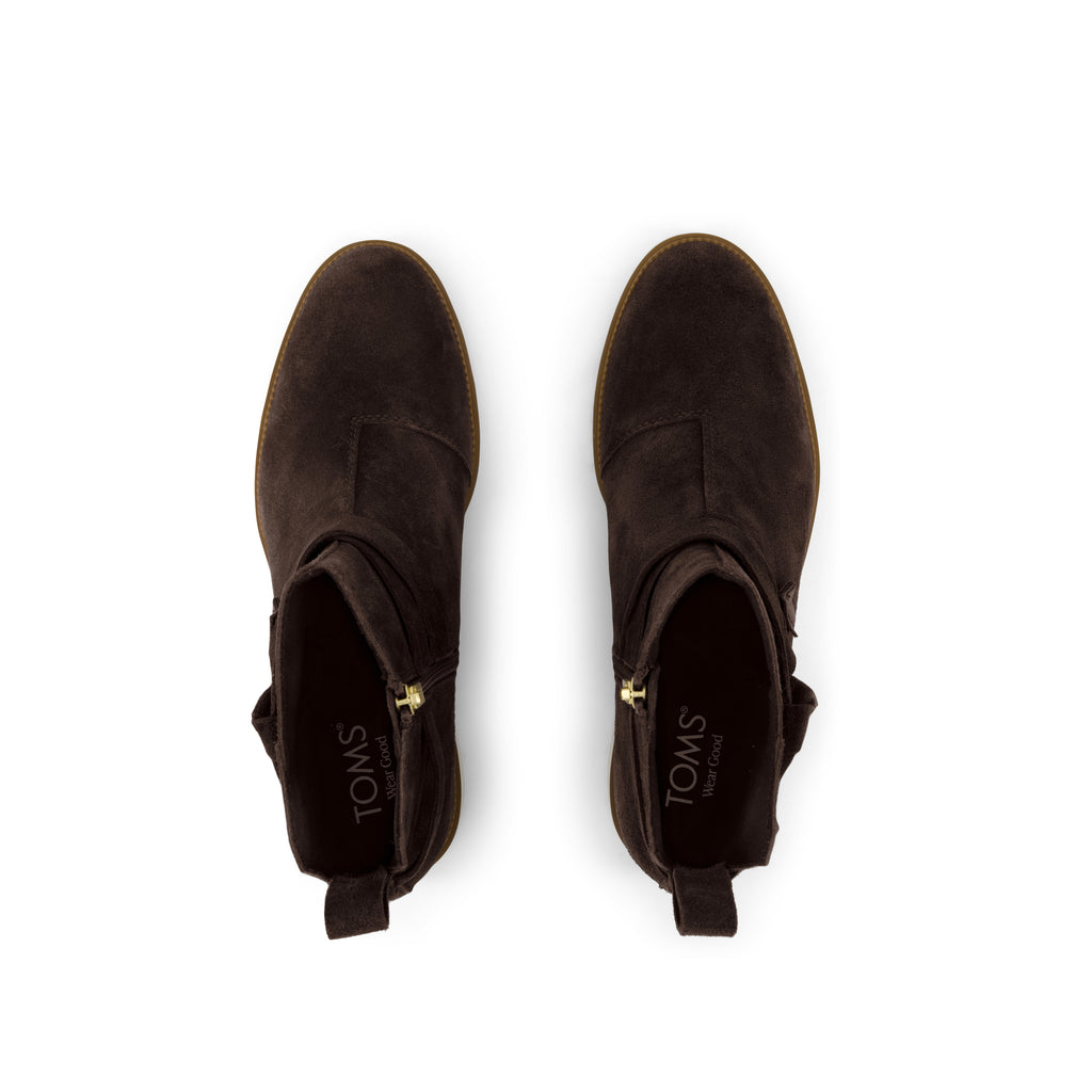 Marlow Boot - Water Repellent Chocolate Brown Suede Top View