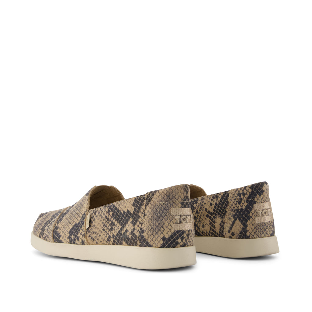 Alpargata Plus - Taupe Snake Print Suede Back View