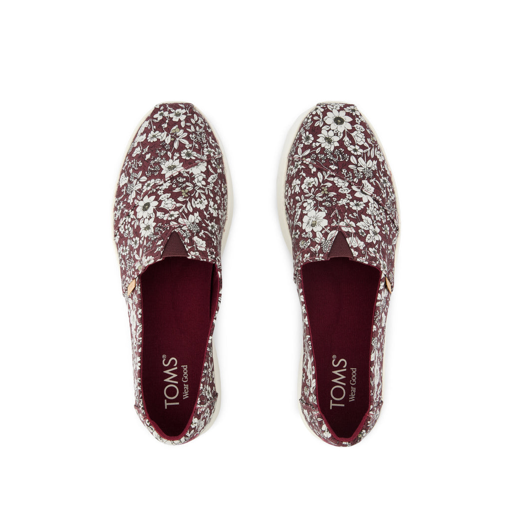 Alpargata Plus - Burgundy Floral Print Top View
