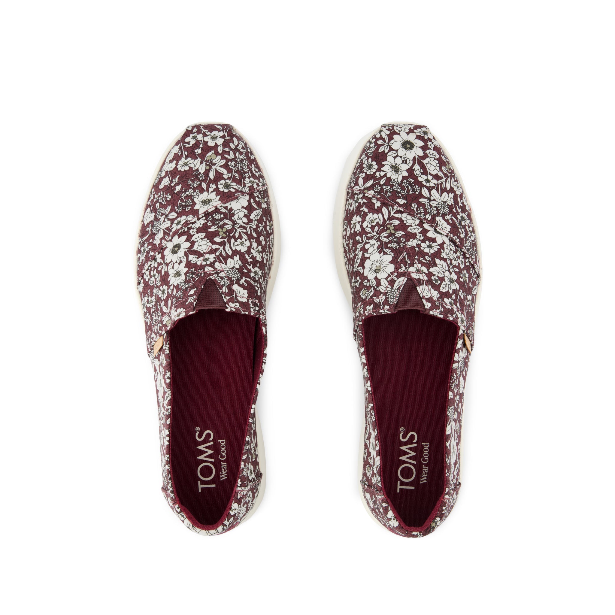 Alpargata Plus - Burgundy Floral Print Top View