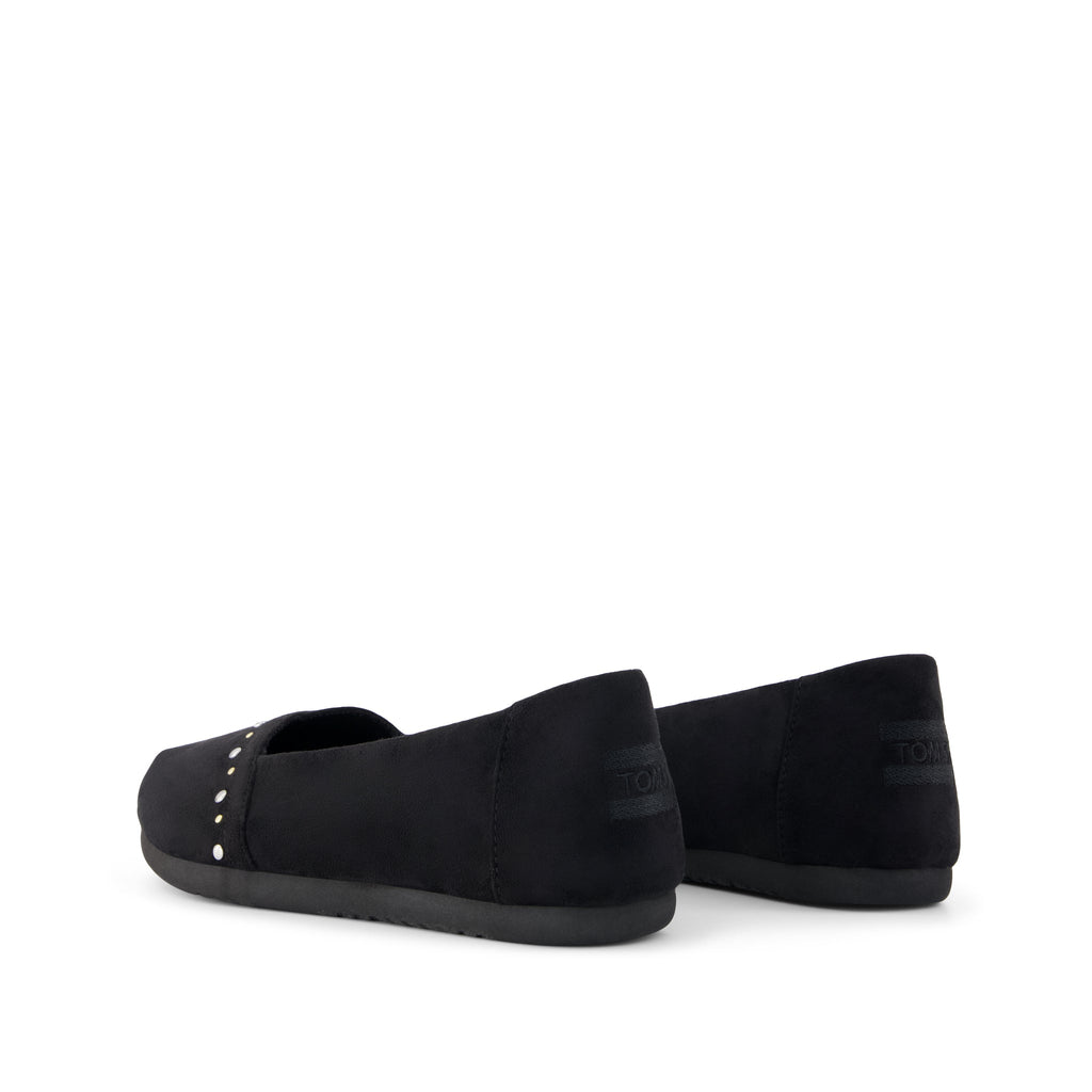 Alpargata Ballet Flat - Black Microsuede Back View