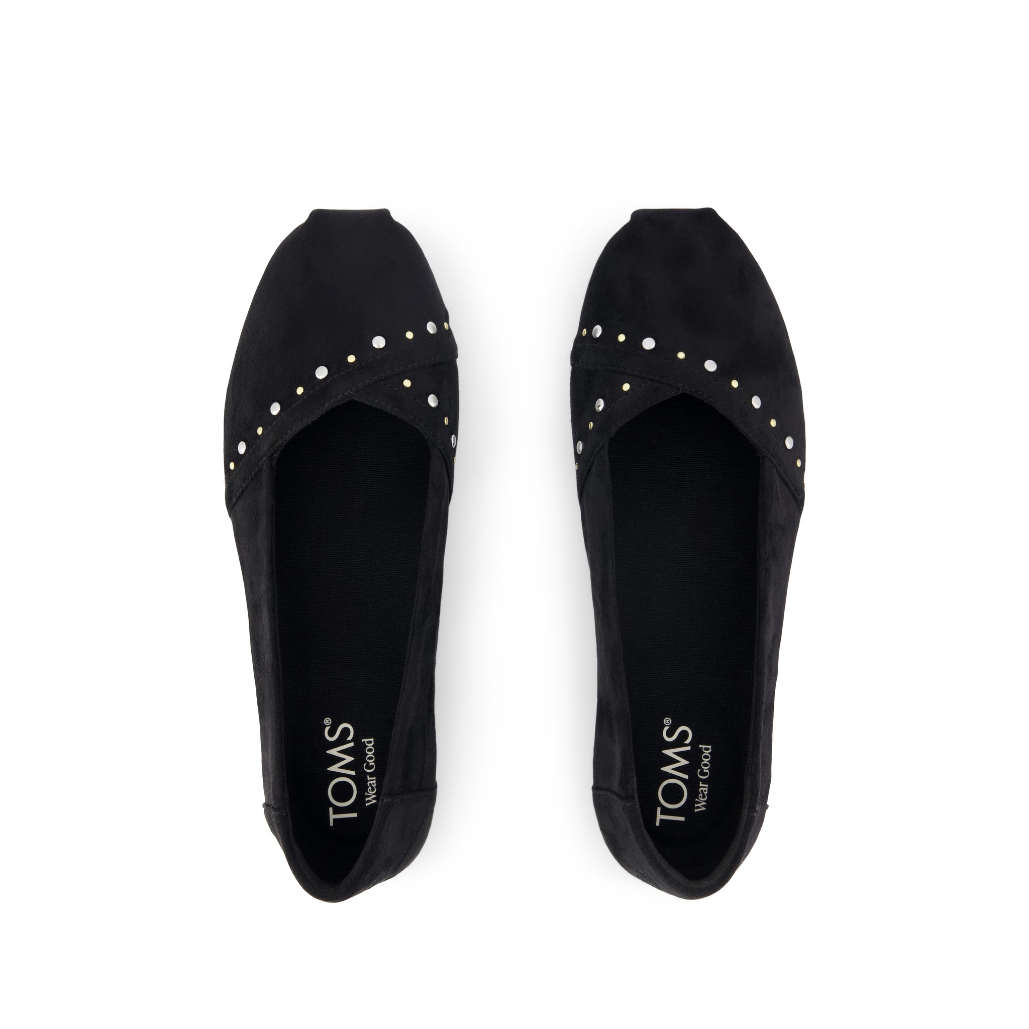 Alpargata Ballet Flat - Black Microsuede Top View