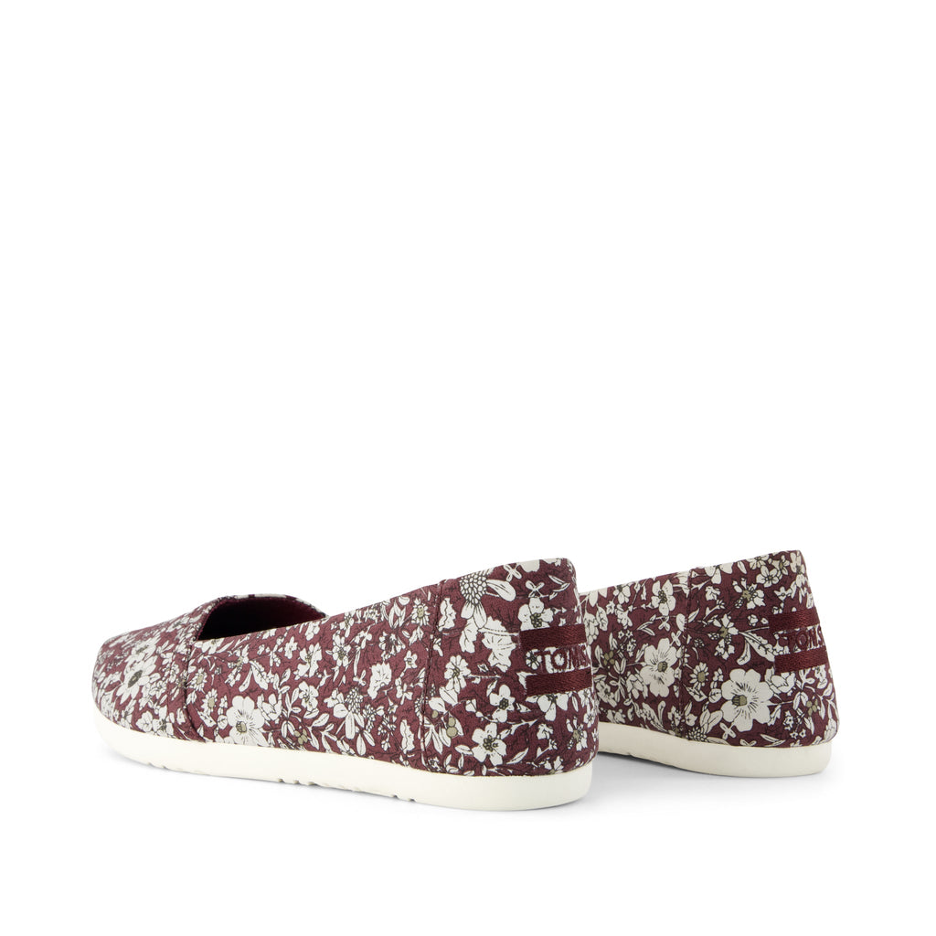 Alpargata Ballet Flat - Burgundy Floral Print Back View
