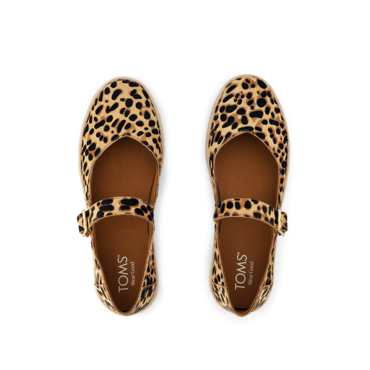 Carolina Mary Jane Espadrille - Brown Sugar Leopard Print Hair Top View