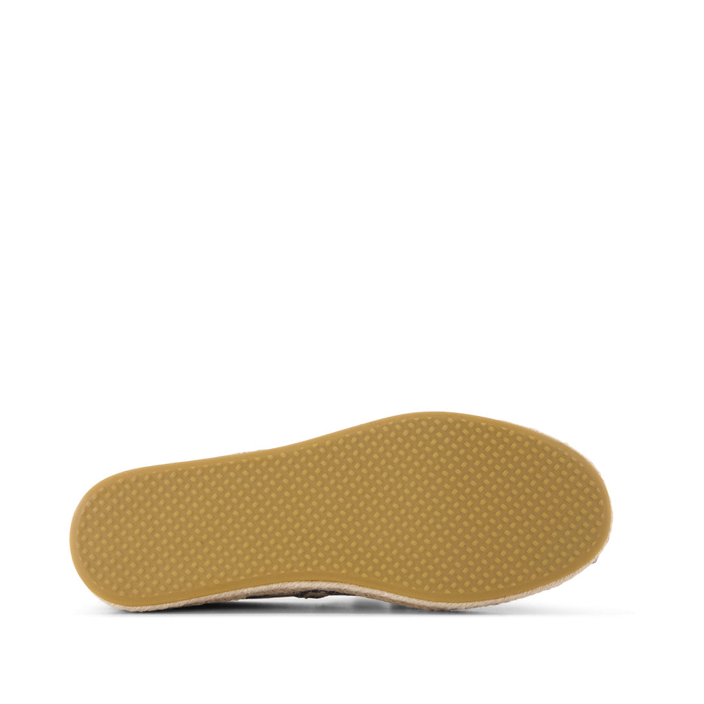 Carolina Lace-Up Espadrille - Taupe Snake Print Suede Bottom Sole View