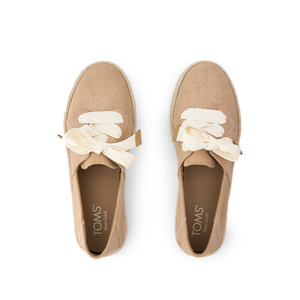 Carolina Lace-Up Espadrille - Bronze Crosshatch Suede Top View