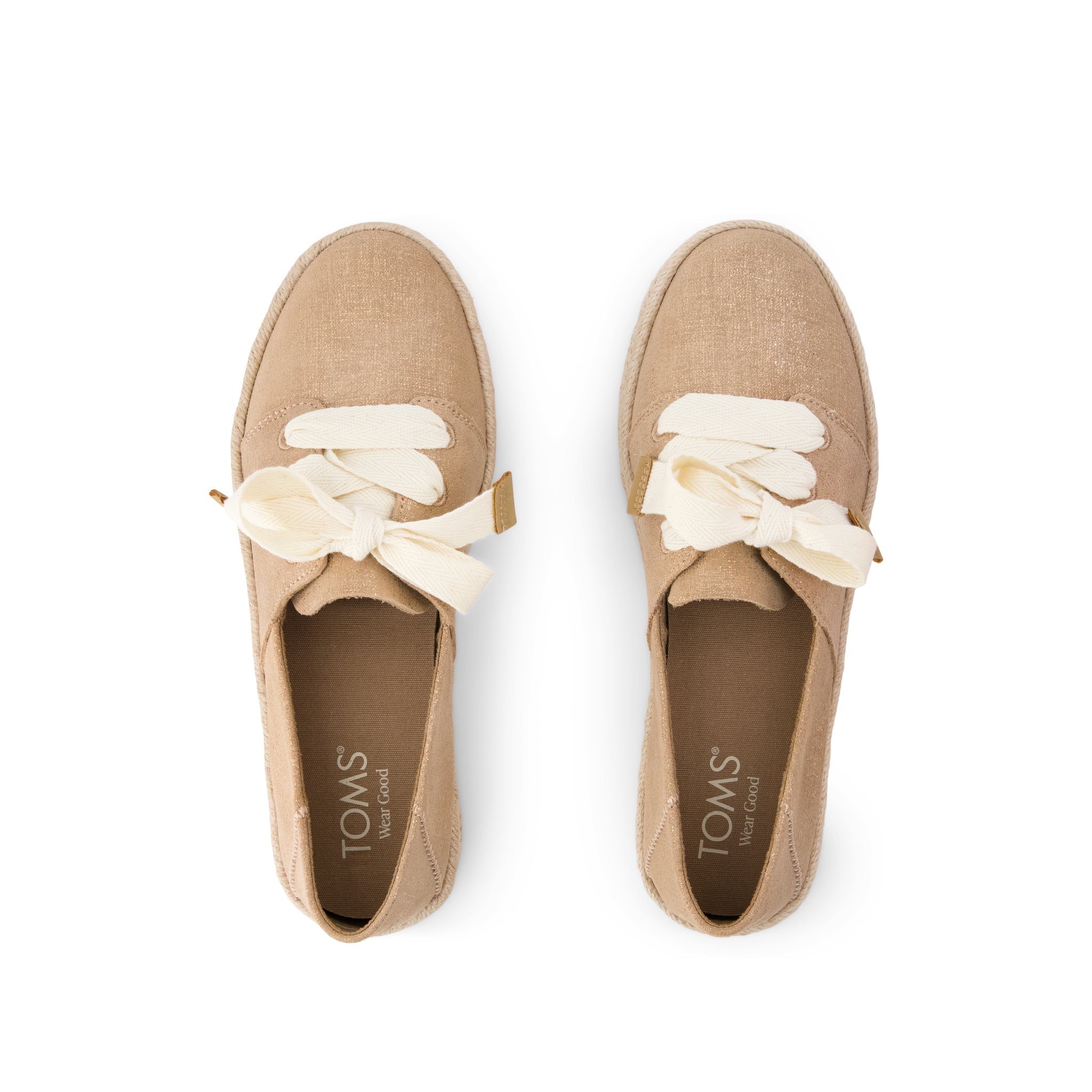Carolina Lace-Up Espadrille - Bronze Crosshatch Suede Top View