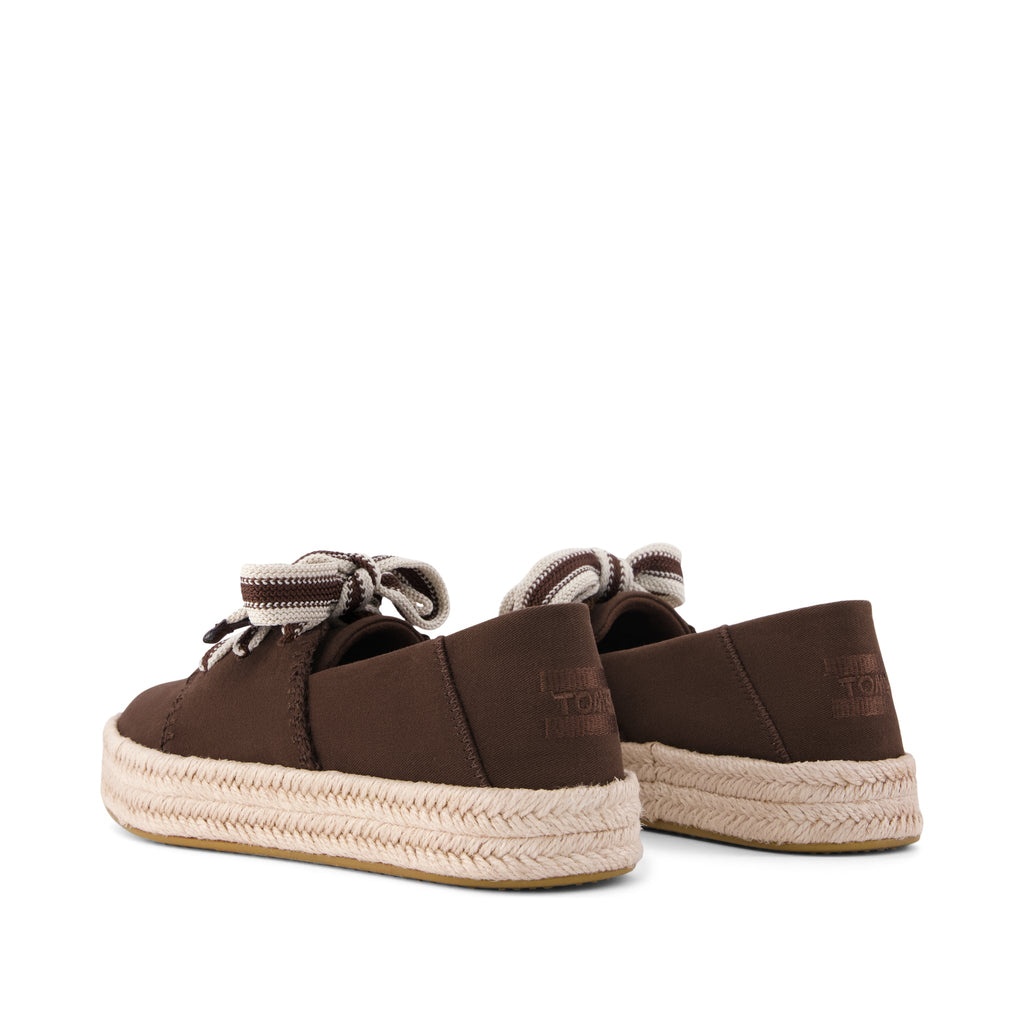 Carolina Lace-Up Espadrille - Hot Cocoa Deco Stitch Back View