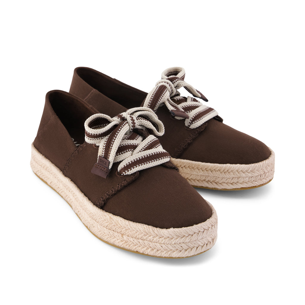 Carolina Lace-Up Espadrille - Hot Cocoa Deco Stitch Front View