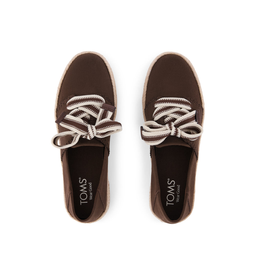 Carolina Lace-Up Espadrille - Hot Cocoa Deco Stitch Top View