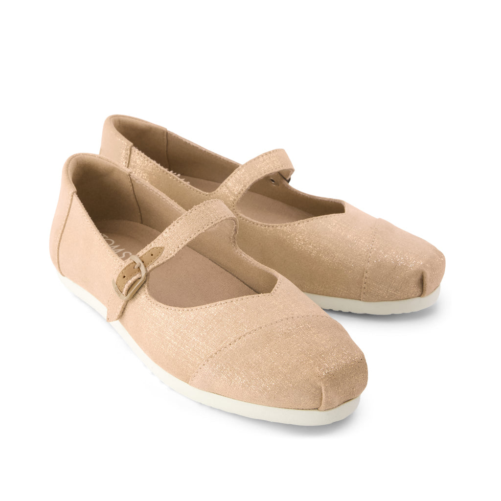 Alpargata Mary Jane - Bronze Metallic Crosshatch Suede Front View