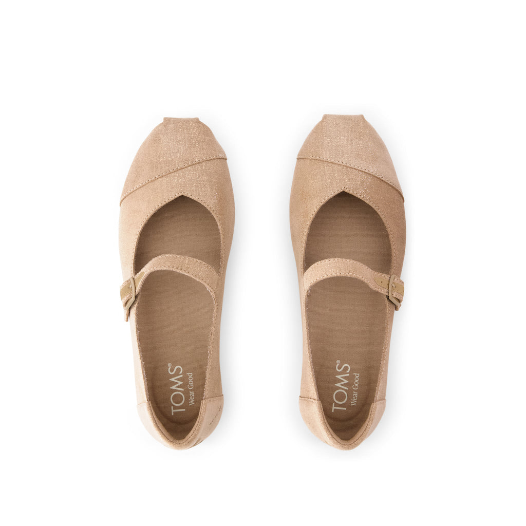 Alpargata Mary Jane - Bronze Metallic Crosshatch Suede Top View