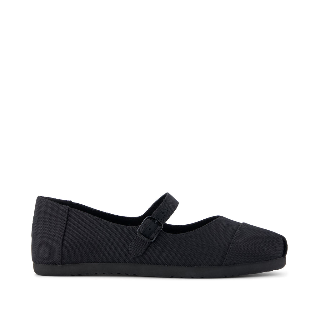 Alpargata Mary Jane - Black Canvas Side View
