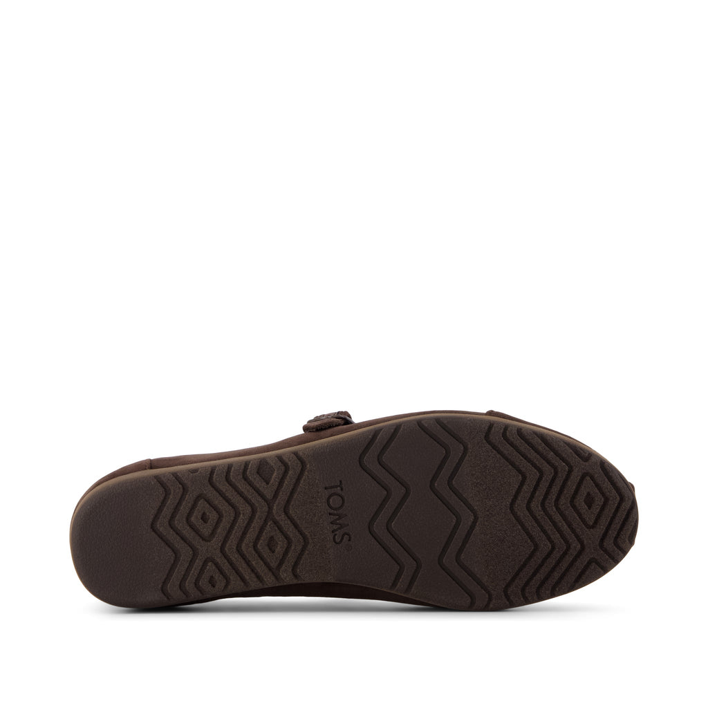Alpargata Mary Jane - Chocolate Brown Premium Velvet Bottom Sole View