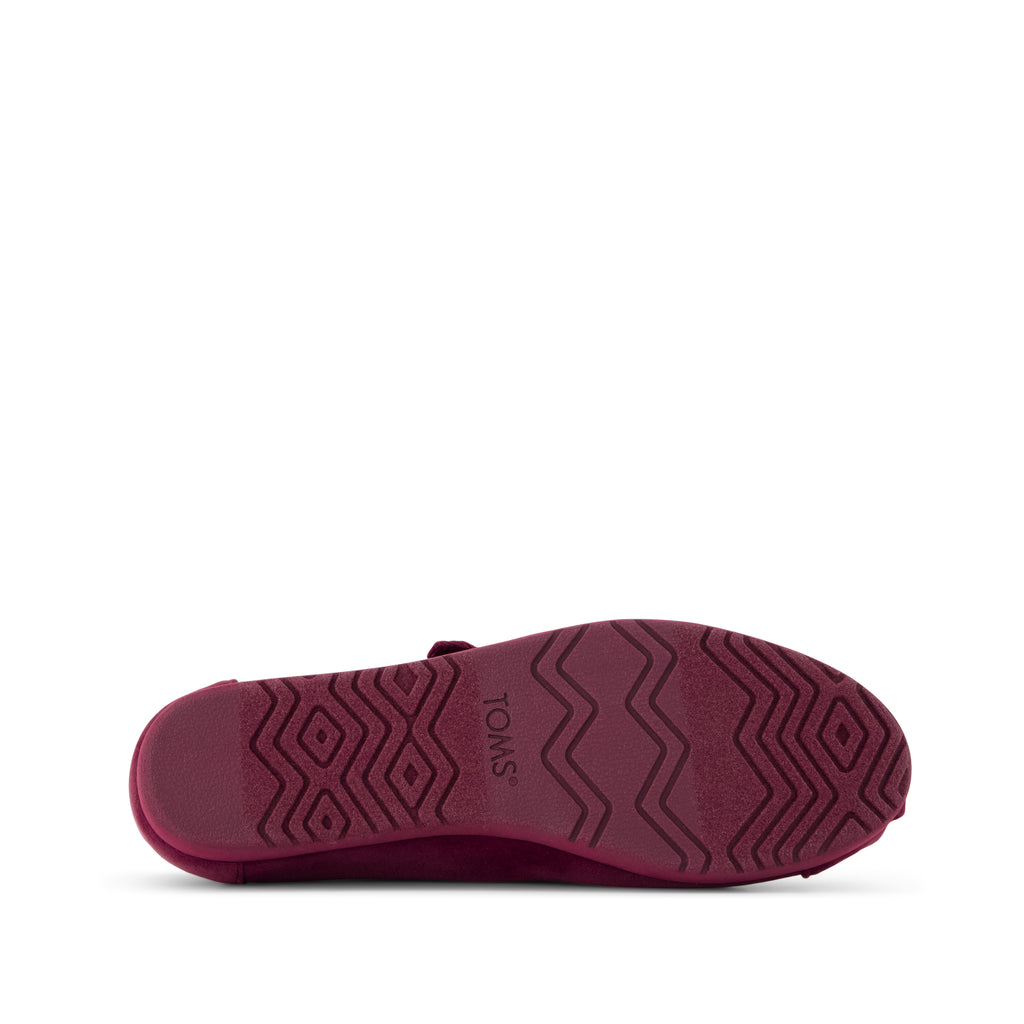 Alpargata Mary Jane - Dark Burgundy Premium Velvet Bottom Sole View