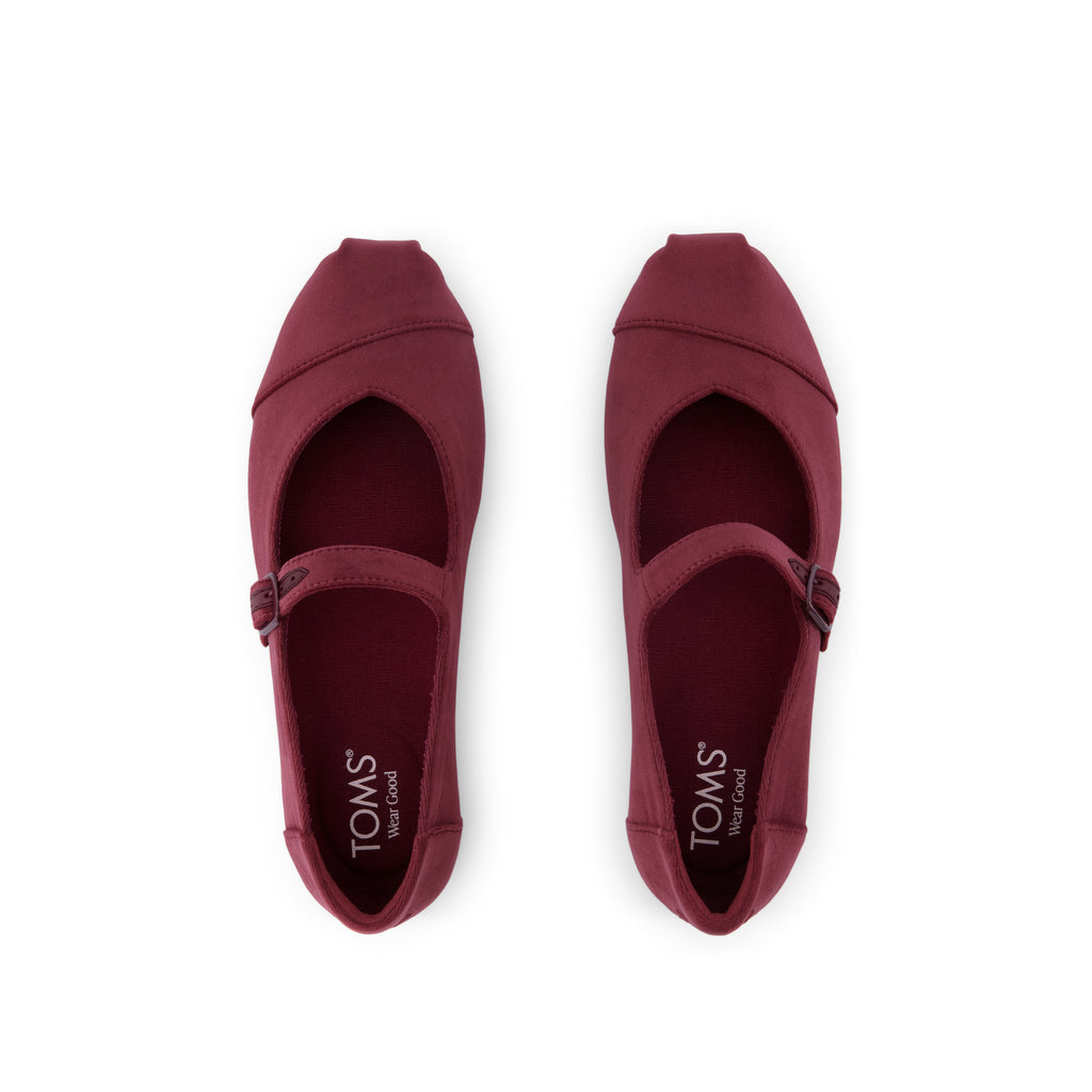 Alpargata Mary Jane - Dark Burgundy Premium Velvet Top View