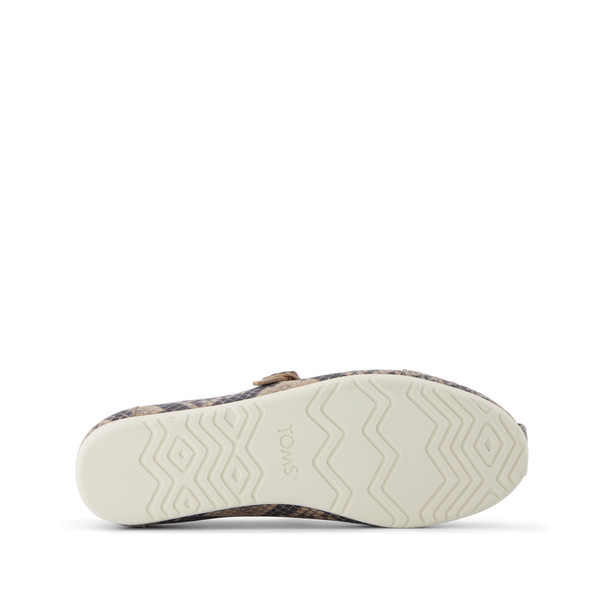 Alpargata Mary Jane - Taupe Snake Print Suede Bottom Sole View