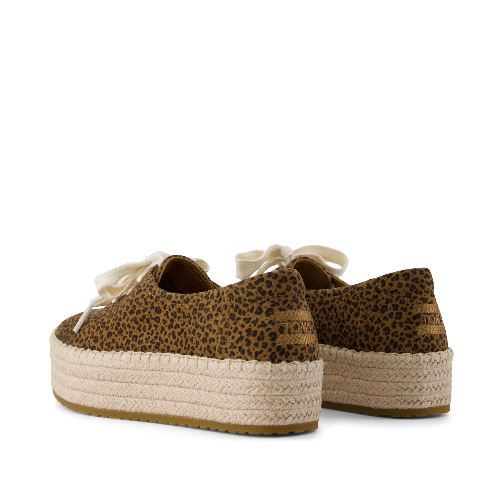 Valencia Lace-Up Platform Espadrille - Toffee Leopard Print Back View