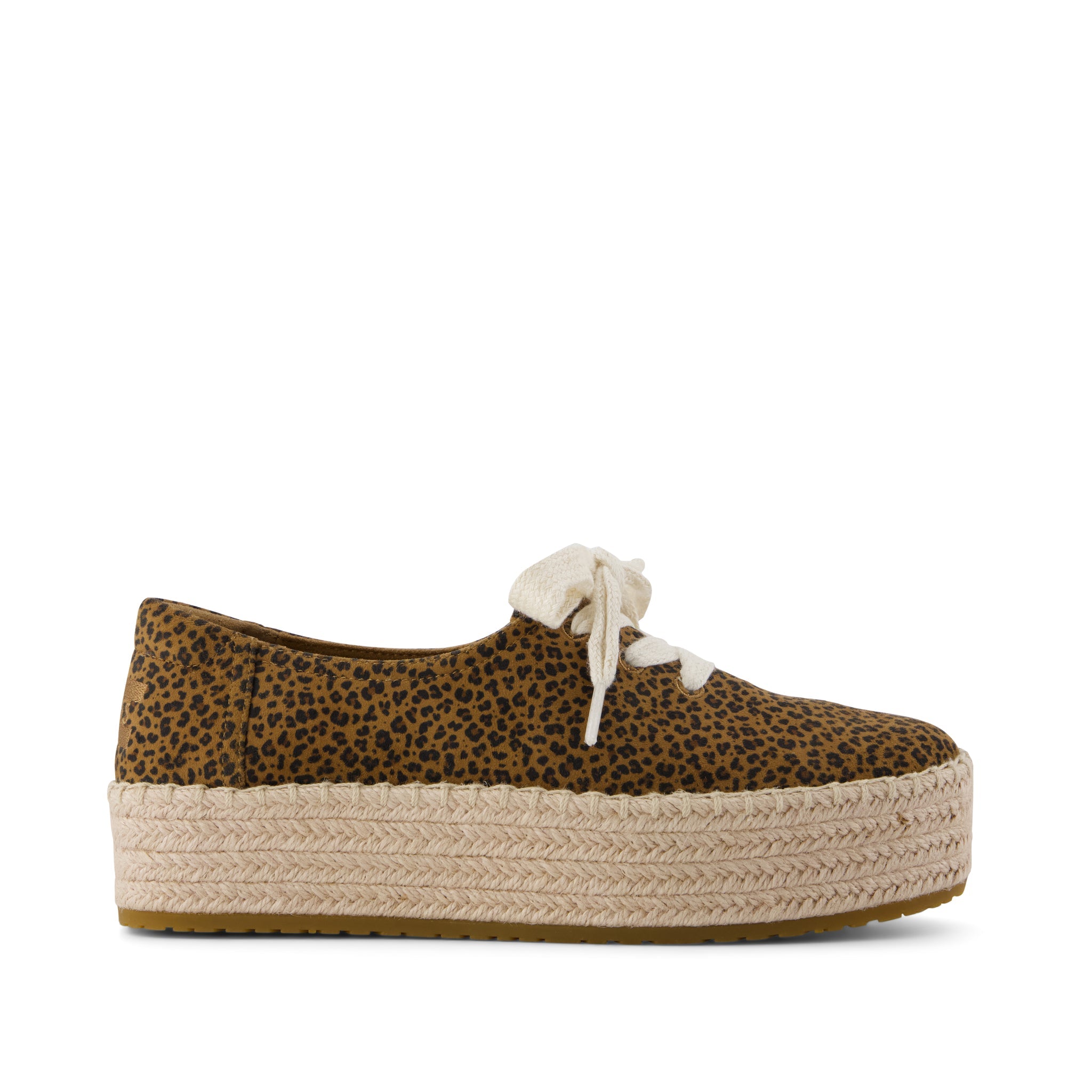 Valencia Lace-Up Platform Espadrille - Toffee Leopard Print Side View