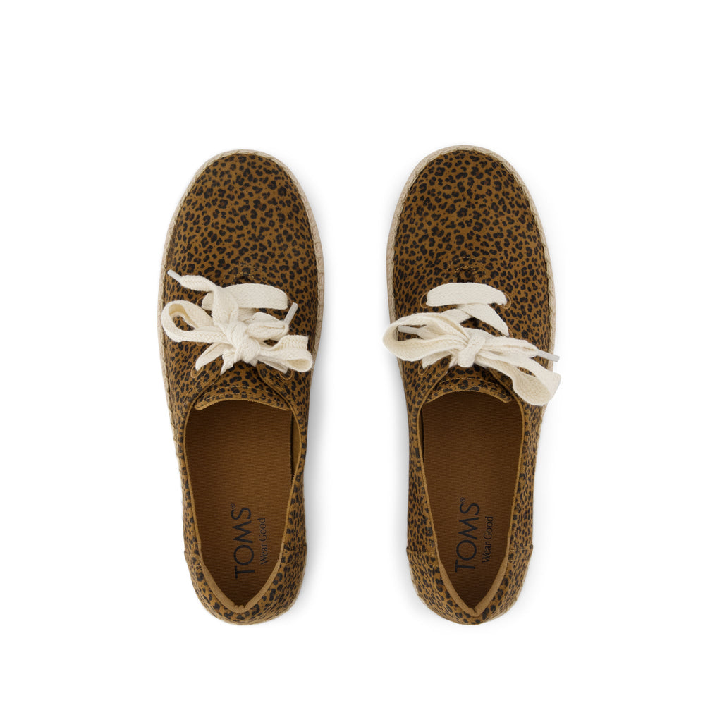 Valencia Lace-Up Platform Espadrille - Toffee Leopard Print Top View