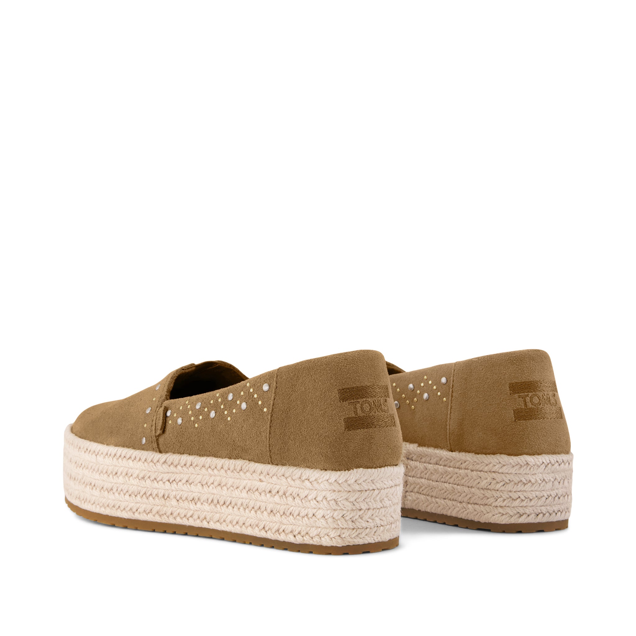 Valencia Platform Espadrille - Toffee Suede Back View